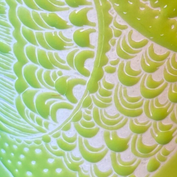 NOW DESIGNS Green Engraved Incised Partridge Dove Bird  Leaf Floral Cup Mug - Picture 11 of 13